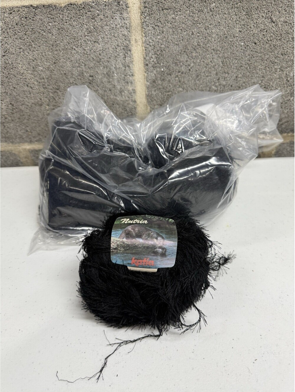 Katia ‘Nutria’ 100% Polyester Yarn Black 8 Skein Lot